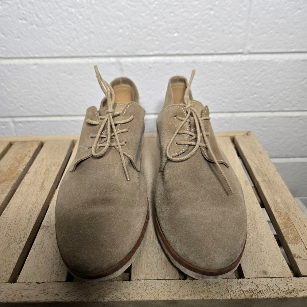 Nisolo‎ Peru Sedona Traveler Stone Derby Lace Up Suede Shoes W8 Boho Minimalist